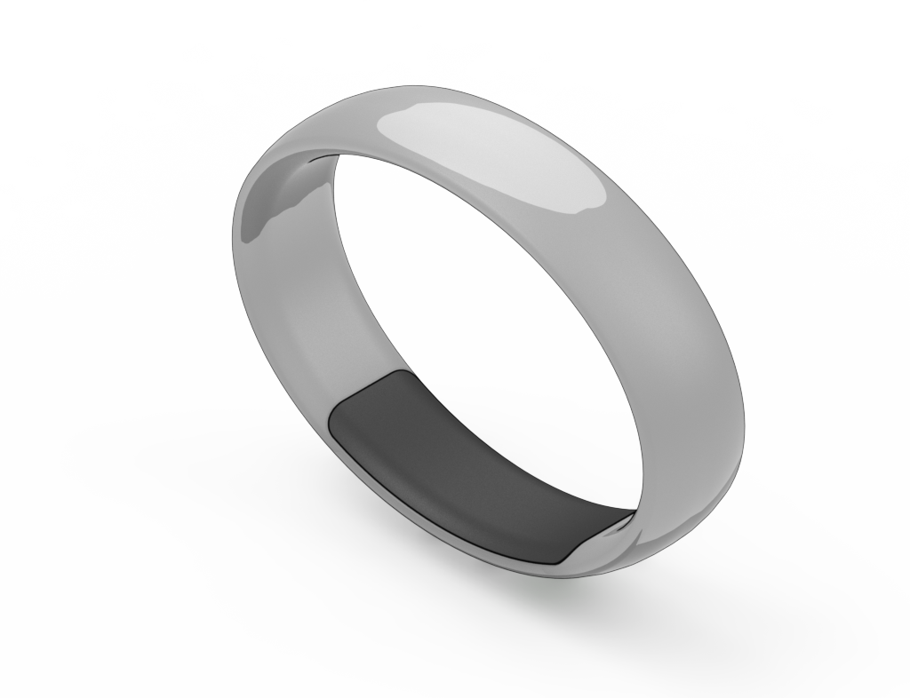 Concept render of the HealthBand at an angle showing the inside and the sensor